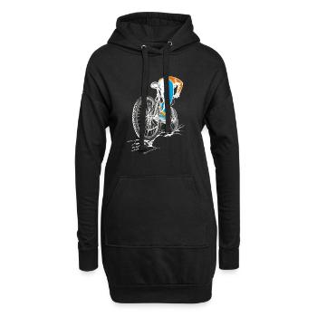 Mountainbiker, - Hoodie-Kleid - Schwarz - Vorne