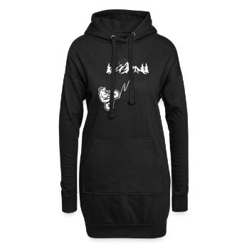 Mountainbike Bär Mountainbike Mountainbike - Hoodie-Kleid - Schwarz - Vorne