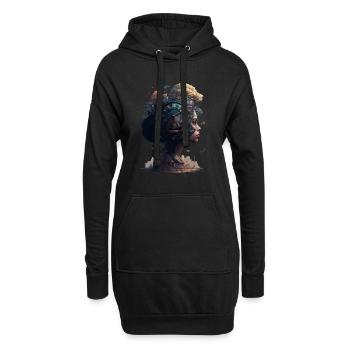 Zeit - Hoodie-Kleid - Schwarz - Vorne