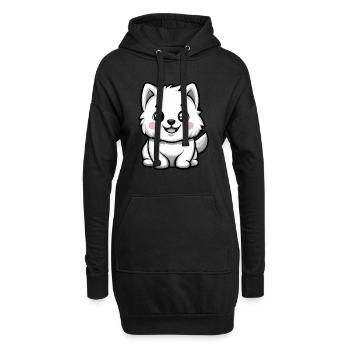 Chien Samoyède Mignon - Sweat-shirt à capuche long Femme - noir - Devant
