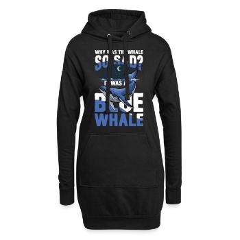 Why Was The Whale So Sad It Was A Blue Whale - Hoodie-Kleid - Schwarz - Vorne