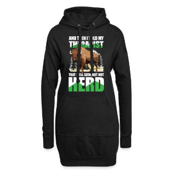 I Feel Seen But Not Herd - Hoodie-Kleid - Schwarz - Vorne