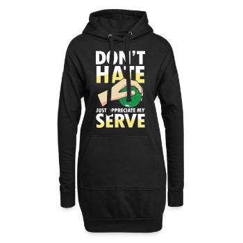 Just Appreciate My Serve - Hoodie-Kleid - Schwarz - Vorne