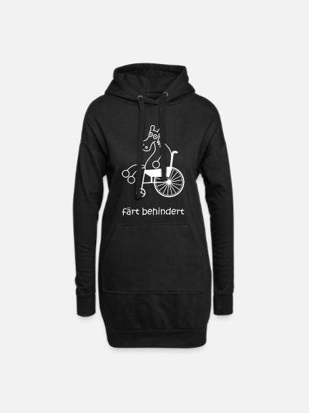 färt behindert, Pferd im Rollstuhl, Lähmung, Pferd - Hoodie-Kleid - Schwarz