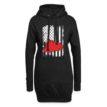 US Patriotischer Eisenbahner - Hoodie-Kleid - Schwarz - Vorne