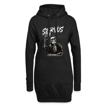 Sensenmann mit Bier - Hoodie-Kleid - Schwarz - Vorne