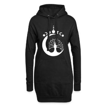 Weißer Mondbaum - Hoodie-Kleid - Schwarz - Vorne
