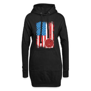 Banjo 4 juillet USA - Sweat-shirt à capuche long Femme - noir - Devant