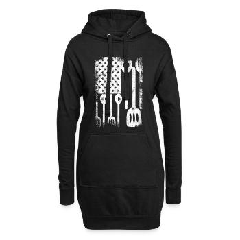 4. Juli USA Kochen - Hoodie-Kleid - Schwarz - Vorne