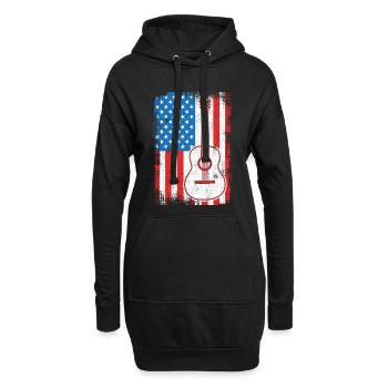 US Flagge Gitarrist - Hoodie-Kleid - Schwarz - Vorne