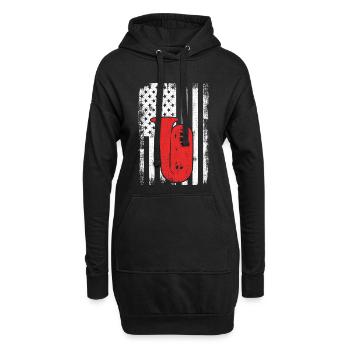 4 juillet USA Tuba - Sweat-shirt à capuche long Femme - noir - Devant