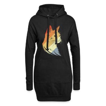 Graphisme Retro Cats - Sweat-shirt à capuche long Femme - noir - Devant