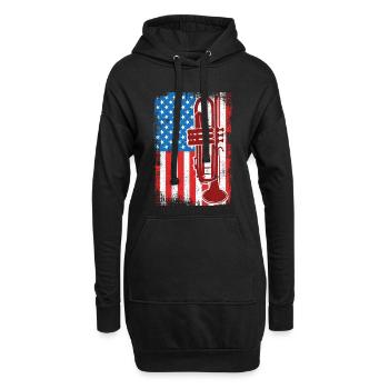 4 juillet USA Trumpeter - Sweat-shirt à capuche long Femme - noir - Devant