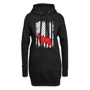 4. Juli USA Schäferhund - Hoodie-Kleid - Schwarz - Vorne