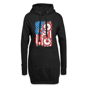 4 juillet USA VTT - Sweat-shirt à capuche long Femme - noir - Devant