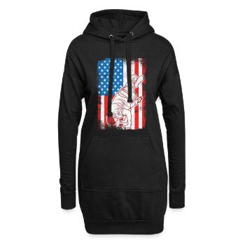 4 juillet USA Breakdance - Sweat-shirt à capuche long Femme - noir - Devant