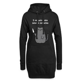 6-7 Mème Internet 6 7 Snack Cat - Sweat-shirt à capuche long Femme - noir - Devant