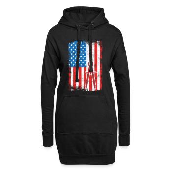 Architecte patriotique américain - Sweat-shirt à capuche long Femme - noir - Devant