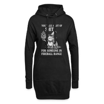 Fireball Range – Lustiger Frosch Magier RPG - Hoodie-Kleid - Schwarz - Vorne