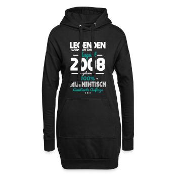 18. Geburtstag - Legenden wurden im August 2008 - Hoodie-Kleid - Schwarz - Vorne
