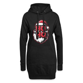 Ho Ho Santa Bart Design - Hoodie-Kleid - Schwarz - Vorne