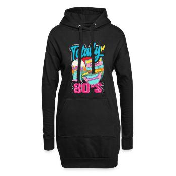 Retour rétro au design vintage des années 80 - Sweat-shirt à capuche long Femme - noir - Devant