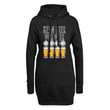 Kein Bier vor 4 außer es ist FUSSBALL - Hoodie-Kleid - Schwarz - Vorne