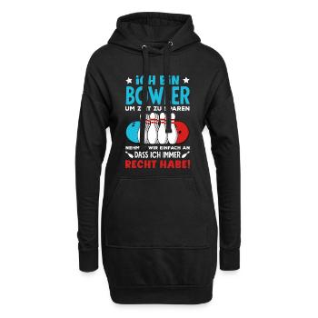 Bowling Spruch Bowler Kegeln Spieler - Hoodie-Kleid - Schwarz - Vorne