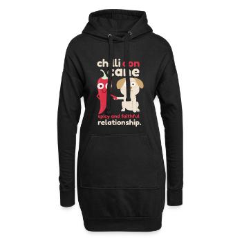 Chili avec Cane drôlig. - Sweat-shirt à capuche long Femme - noir - Devant
