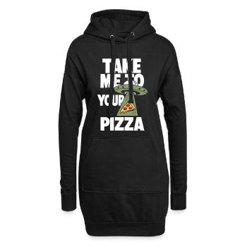 Emmène-moi à ta pizza OVNI - Sweat-shirt à capuche long Femme - noir - Devant