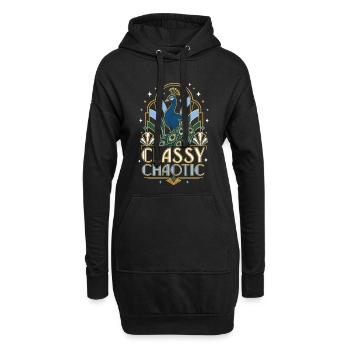 Art déco paon chaotique et élégant - Sweat-shirt à capuche long Femme - noir - Devant