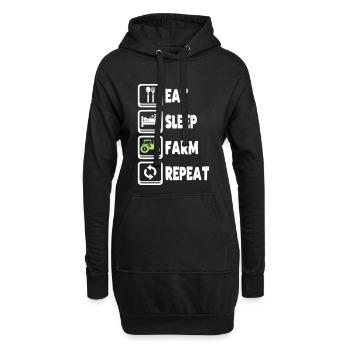 Eat Sleep Farm Repeat - Sweat-shirt à capuche long Femme - noir - Devant