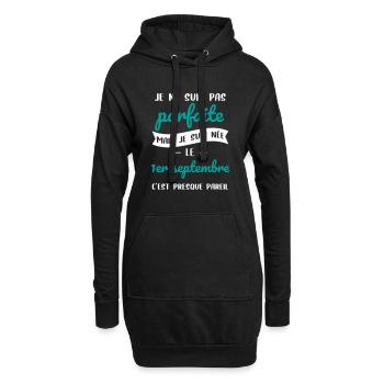 Anniversaire - Pas parfaite mais née 1er Septembre - Sweat-shirt à capuche long Femme - noir - Devant
