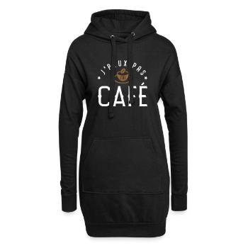 J'peux pas j'ai café cafetier torréfacteur barman - Sweat-shirt à capuche long Femme - noir - Devant