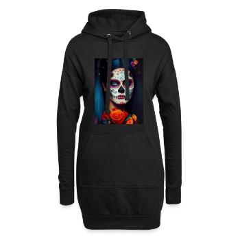 Dia de los muertos, Day of death, Tag der Toten - Hoodie-Kleid - Schwarz - Vorne
