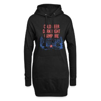 Cold Beer Dark Night Camping Drinking Camper - Hoodie-Kleid - Schwarz - Vorne