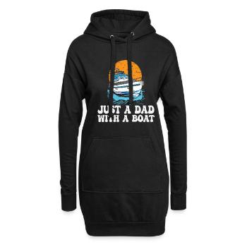 Just a Dad with a Boat Pontoon King Lake Life - Hoodie-Kleid - Schwarz - Vorne