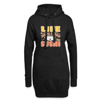 Amateur de cuisine japonaise, la vie est aussi simple que les sushis - Sweat-shirt à capuche long Femme - noir - Devant