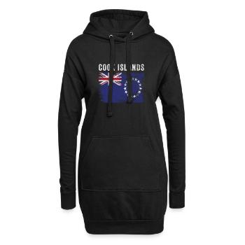 Drapeau des Îles Cook en détresse - Sweat-shirt à capuche long Femme - noir - Devant