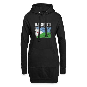 Dschibuti Flagge Distressed Djiboutian Flagge - Hoodie-Kleid - Schwarz - Vorne