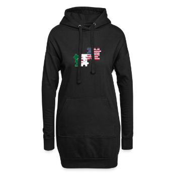 Albanie USA Drapeau albanais - Sweat-shirt à capuche long Femme - noir - Devant