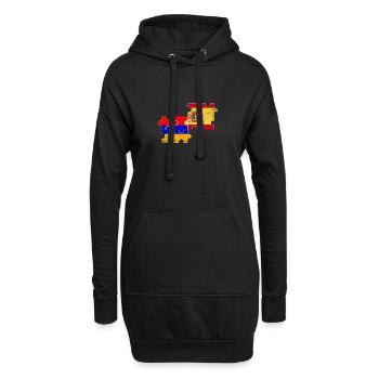 Armenien Spanien Vintage Flagge - Hoodie-Kleid - Schwarz - Vorne