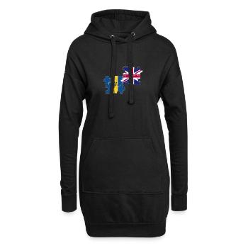 Barbados UK Flagge Britisch Barbados - Hoodie-Kleid - Schwarz - Vorne