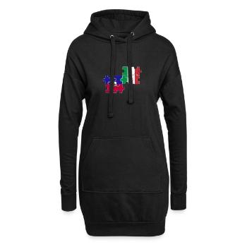 Haïti Italie Vintage Drapeau Italiens Haïtiens - Sweat-shirt à capuche long Femme - noir - Devant