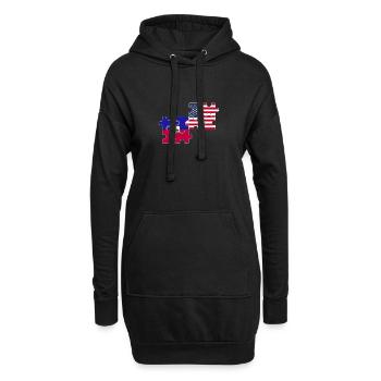 Haïti USA Drapeau américain Haïtien - Sweat-shirt à capuche long Femme - noir - Devant