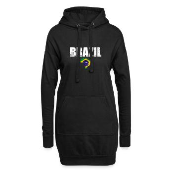 Brésil Brésil Carte Drapeau Brésil - Sweat-shirt à capuche long Femme - noir - Devant