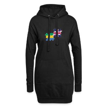 Gabon Drapeau du Royaume-Uni Gabonais britannique - Sweat-shirt à capuche long Femme - noir - Devant