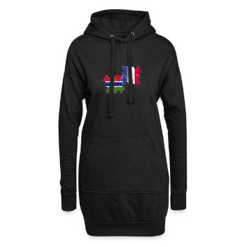 Gambia Frankreich Vintage Flagge Gambier - Hoodie-Kleid - Schwarz - Vorne