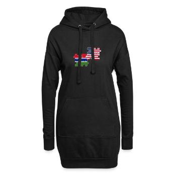 Gambie USA Drapeau Américain Gambien - Sweat-shirt à capuche long Femme - noir - Devant