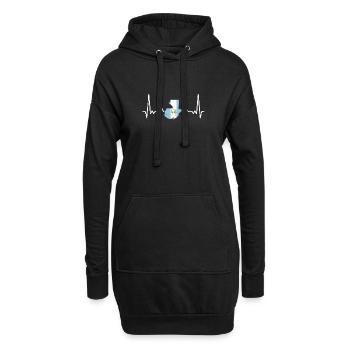 Guatemala Vintage Card Heartbeat Flag - Sweat-shirt à capuche long Femme - noir - Devant